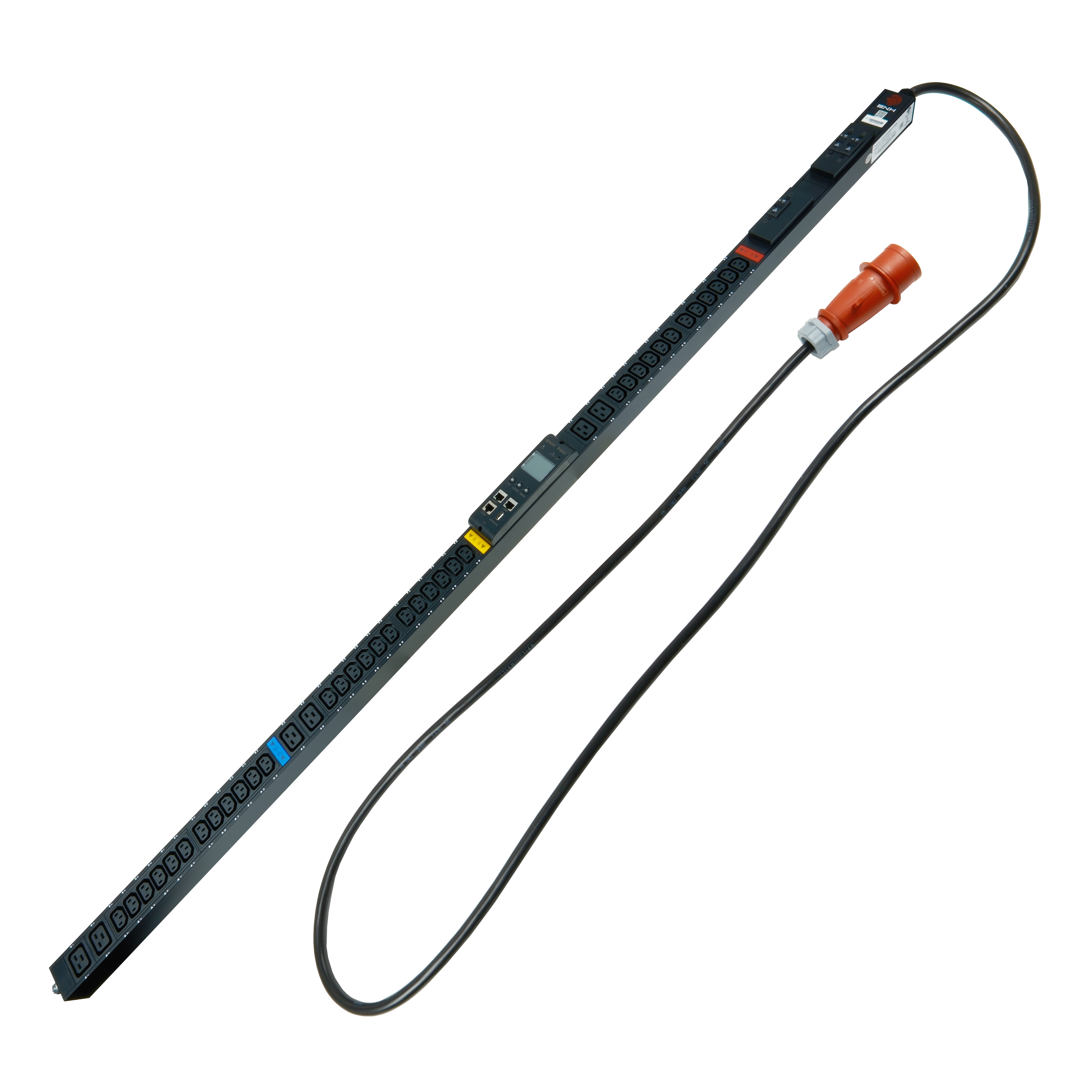 Блок распределения питания BNH B800.M, IEC С13 х36, IEC С19 х6, шнур 3м, 1747х52х45 мм(ВхШхГ), 16А, 3ф, вход IEC 309 16A 3P+N+E, чёрный  арт. B800.M-3x16-36C13-6C19  купить у официального дистрибьютора в Санкт-Петербурге и Москве с доставкой.