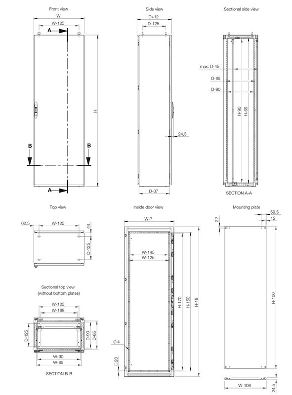 Компактный однодверный шкаф из нержавеющей стали IP66, 1600x600x400  арт. EKSS16064  купить у официального дистрибьютора в Санкт-Петербурге и Москве с доставкой.