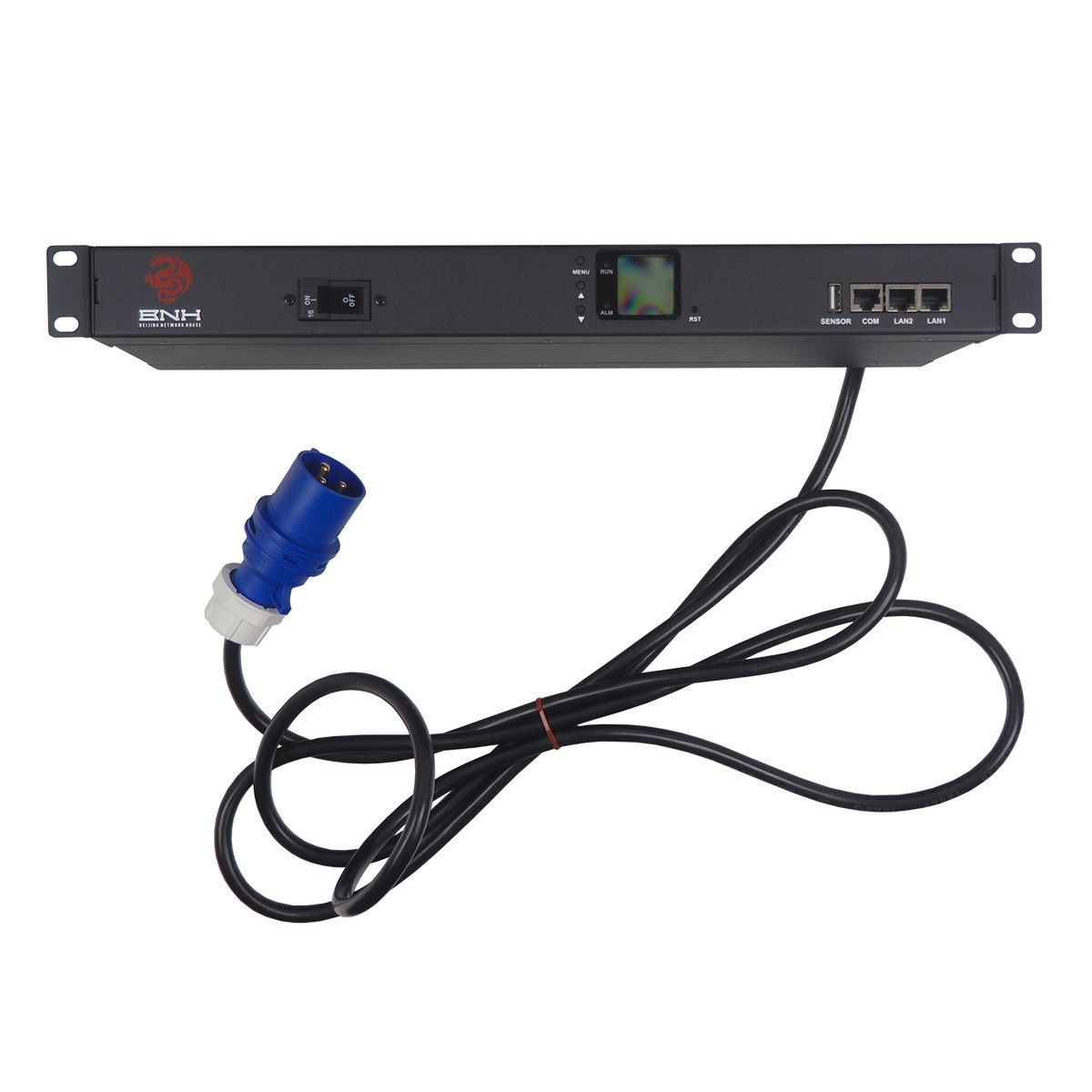 Блок распределения питания BNH B800.M, IEC С13 х8, IEC С19 х2, шнур 3м, 44,5х484х180 мм(ВхШхГ), 16А, 1ф, вход IEC 309 16A P+N+E, чёрный  арт. B800.M-1x16-8C13-2C19  купить у официального дистрибьютора в Санкт-Петербурге и Москве с доставкой.