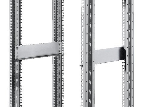 Направляющие шины, сквозные для двух монтажных рам, 482,6 мм (19")