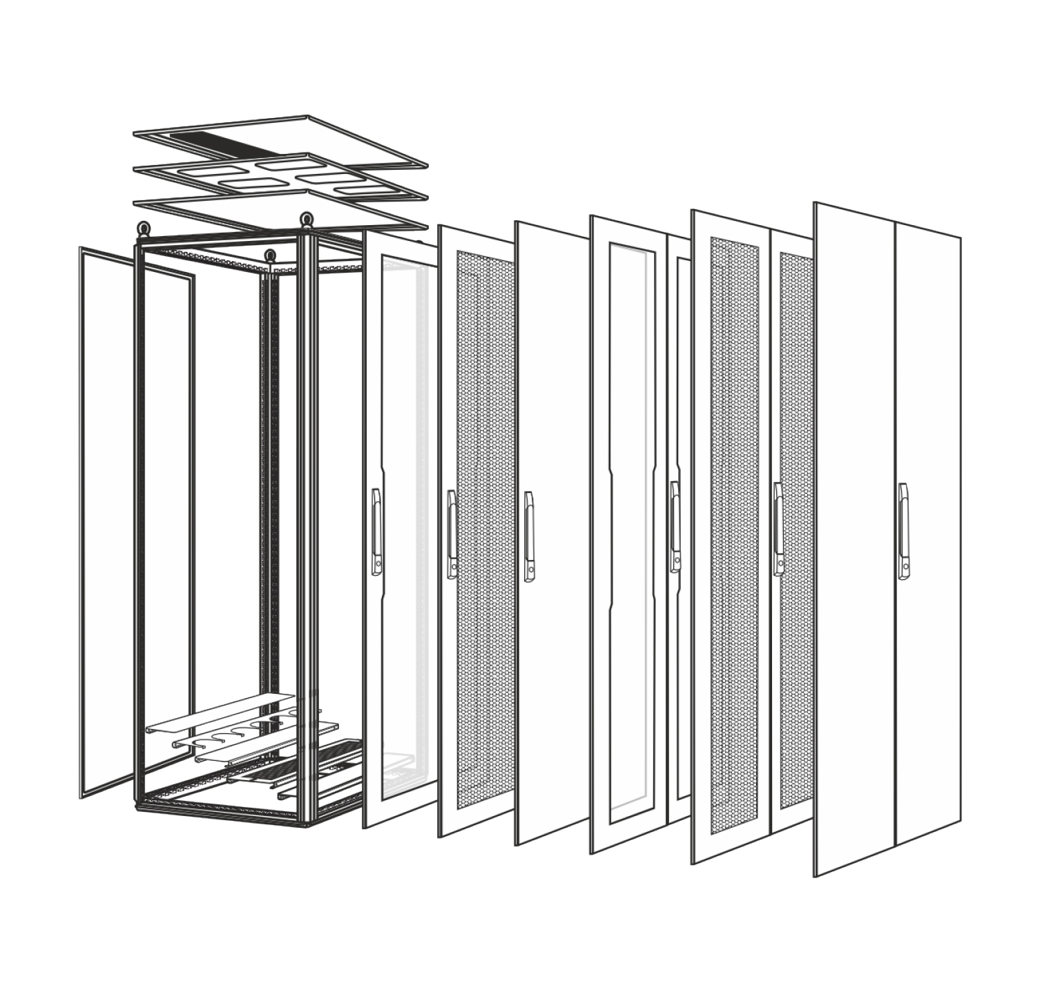 Комплектующие напольных электротехнических шкафов