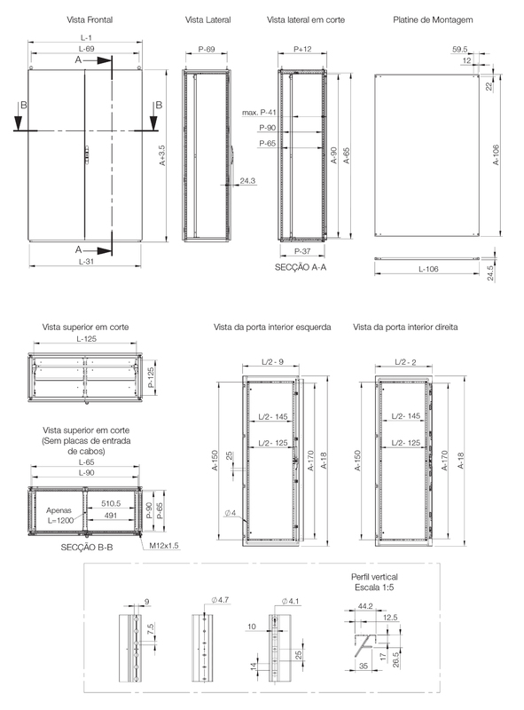 Напольный шкаф 2000x1000x400 мм двухстворчатая дверь, с  монтажной панелью, IP 55  арт. MCD20104R5  купить у официального дистрибьютора в Санкт-Петербурге и Москве с доставкой.