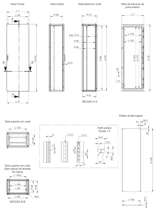Напольный шкаф 1800x600x500 мм однодверный, с монтажной панелью, IP 56  арт. MCS18065R5  купить у официального дистрибьютора в Санкт-Петербурге и Москве с доставкой.