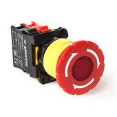 Кнопка управления "Грибок" Φ40мм с фиксацией, 1NC, AC/DC 24 В с подсветкой (Красный) арт. PB0-AS542-24L  купить у официального дистрибьютора в Санкт-Петербурге и Москве с доставкой по РФ.