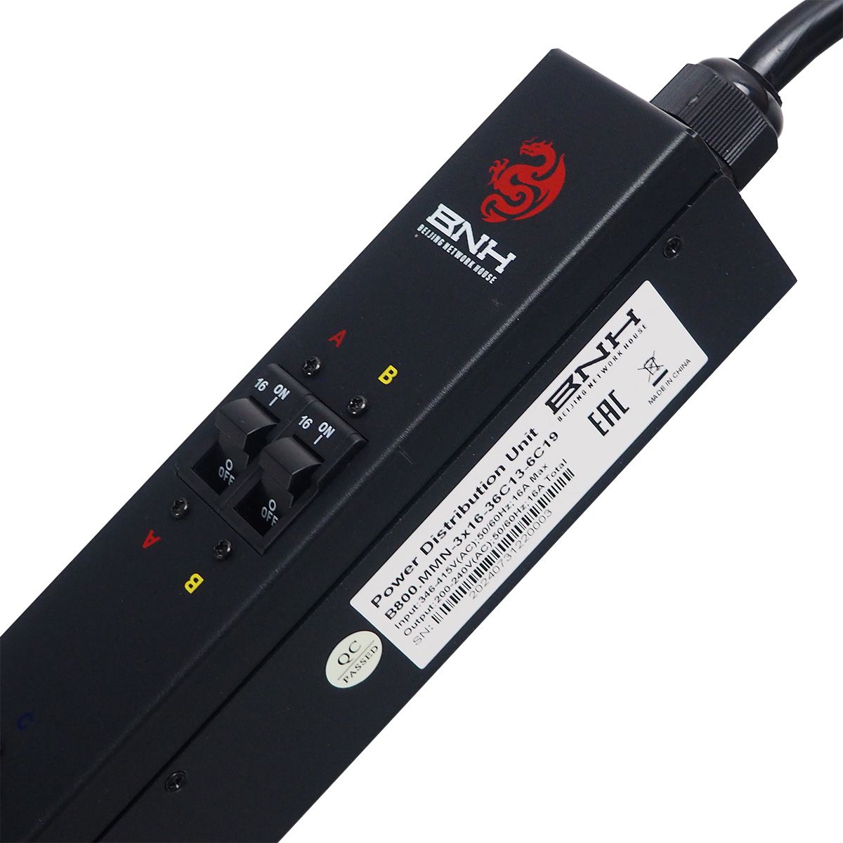 БРП (PDU) Managed BNH B800.MMN, IEC 60320 С13 х 36, IEC 60320 С19 х 6, 16А, 3ф, вход IEC 309 16A 3L+N+E, шнур 3 м, автомат,чёр  арт. B800.MMN-3x16-36C13-6C19  купить у официального дистрибьютора в Санкт-Петербурге и Москве с доставкой.
