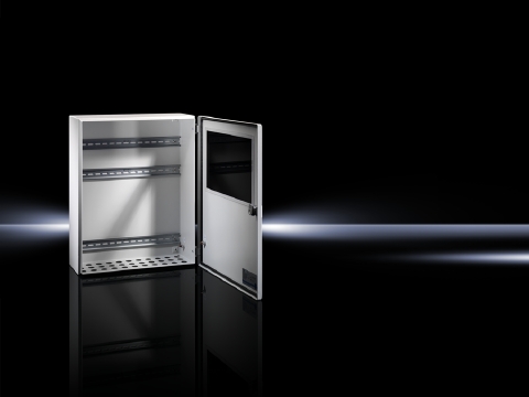 Сигнальный шкафчик BG 400x300x155, cтекло 115x92, ввод. панель. Rittal артикул 1577550 Риттал, фото на Овертайм