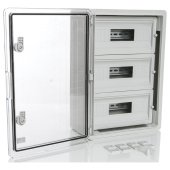 Модульный пластиковый шкаф, IP65, УХЛ1., 350х500х190 на 45 модулей (15х3) Прз. Двр. арт. PP3116  купить у официального дистрибьютора в Санкт-Петербурге и Москве с доставкой по РФ.