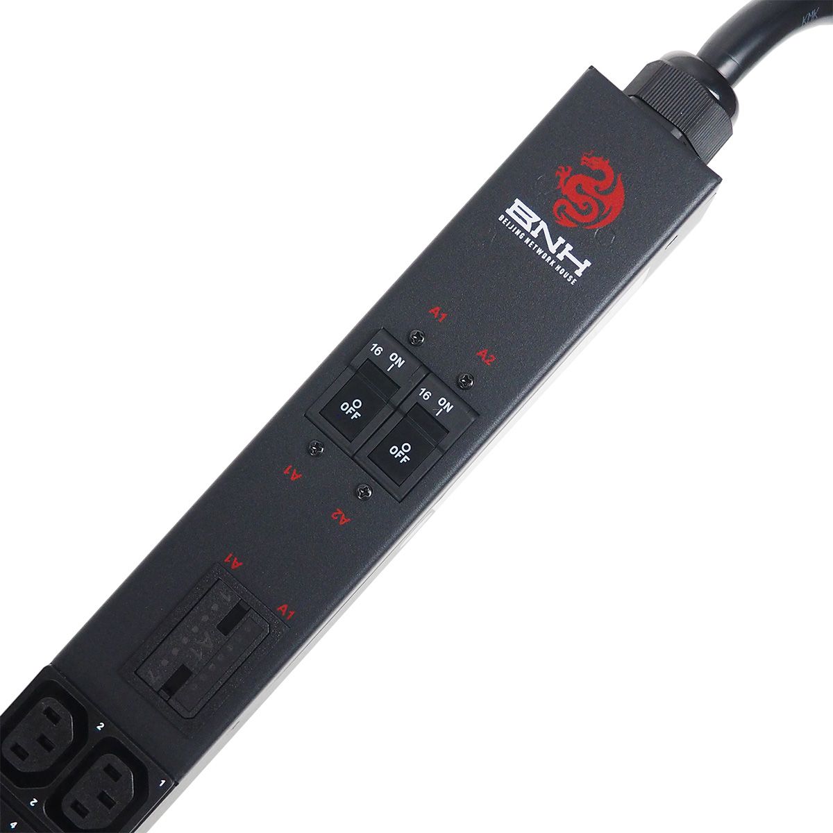 Блок распределения питания BNH B800.MMN, IEC С13/С19 х42, шнур 3м, 1950х52х65 мм(ВхШхГ), 32А, 3ф, вход IEC 309 32A 3P+N+E, чёрный, IP44  арт. B800.MMN-3x32-36C13-6C19  купить у официального дистрибьютора в Санкт-Петербурге и Москве с доставкой.